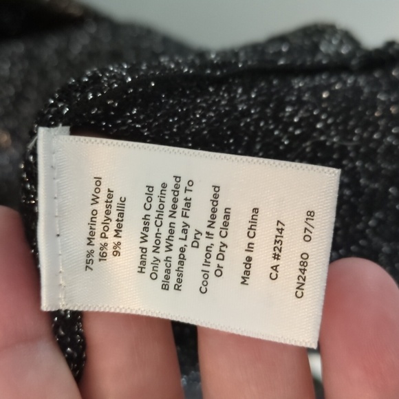 Talbots Merino Wool Metallic Thread Fit Flare Faux Wrap Dress Festive Holidays L - Picture 5 of 8